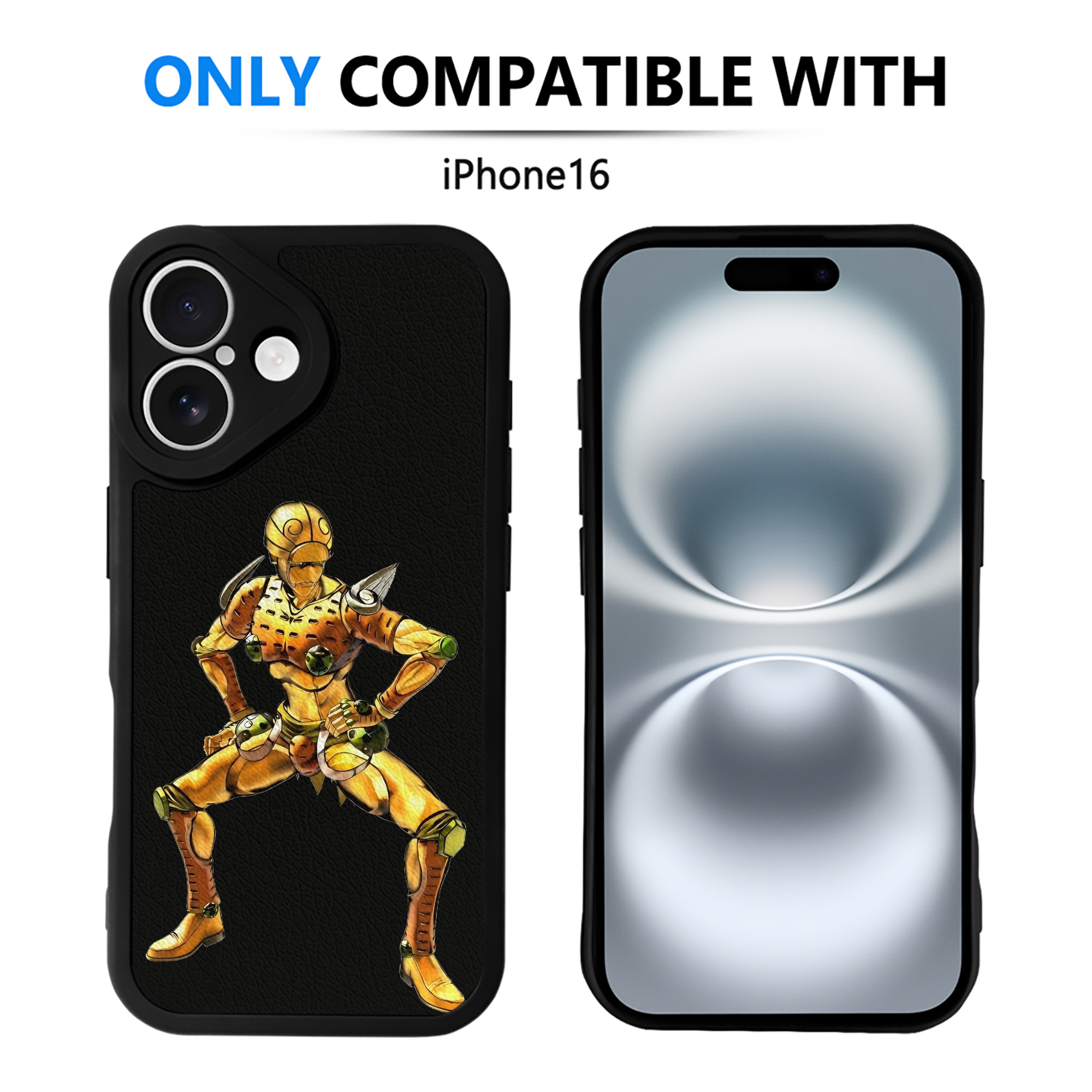 （画像用） ジョジョの奇妙な冒険 ジョルノ?ジョバァーナ JoJo's Bizarre Adventure Giorno Giovanna 【iPhone 16シリーズ対応】シリコンスマホケース（レザー調） 材質：シリコン